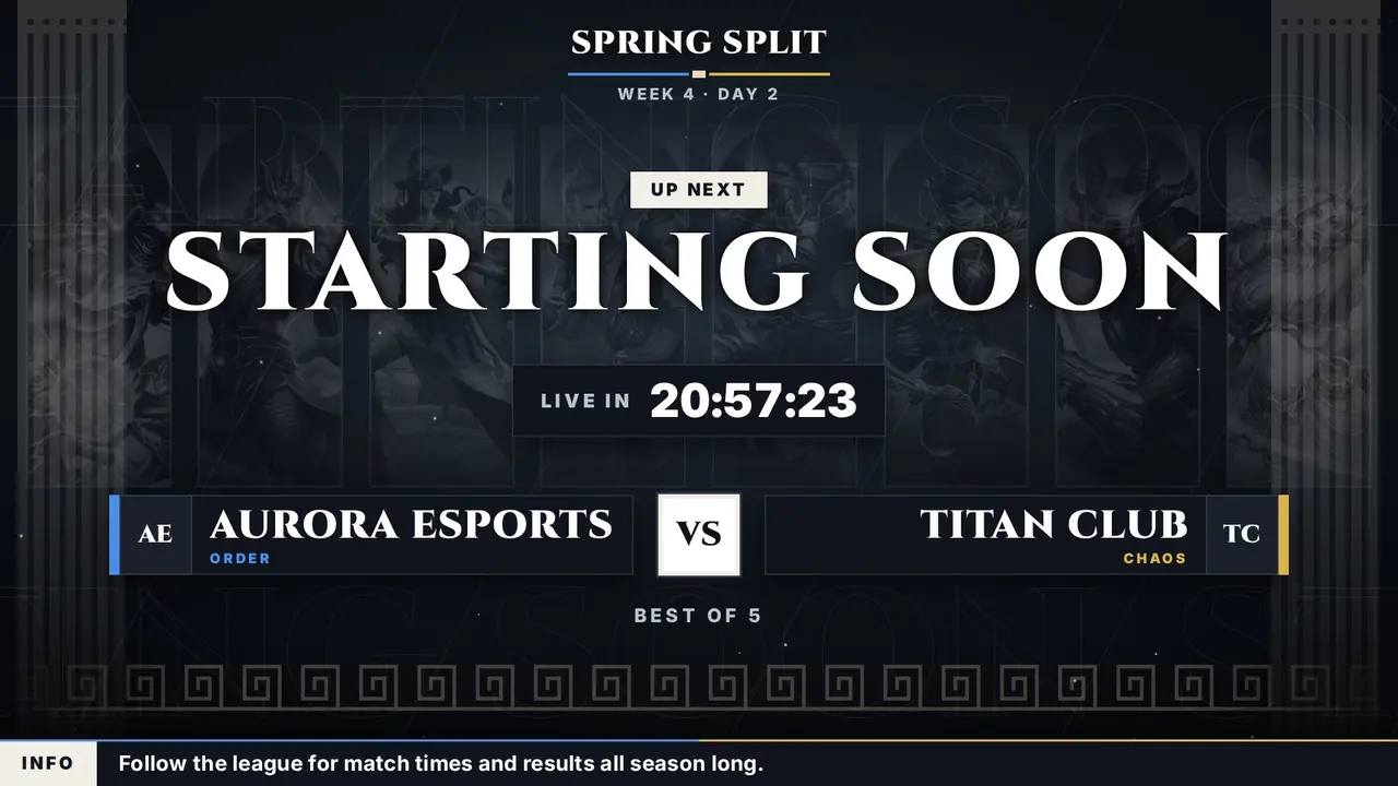 Pantheon starting soon screen, Greek look